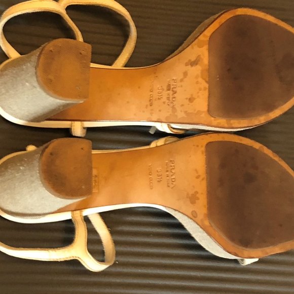 Prada white strappy flowered sandals 8 1/2 - Picture 2 of 6
